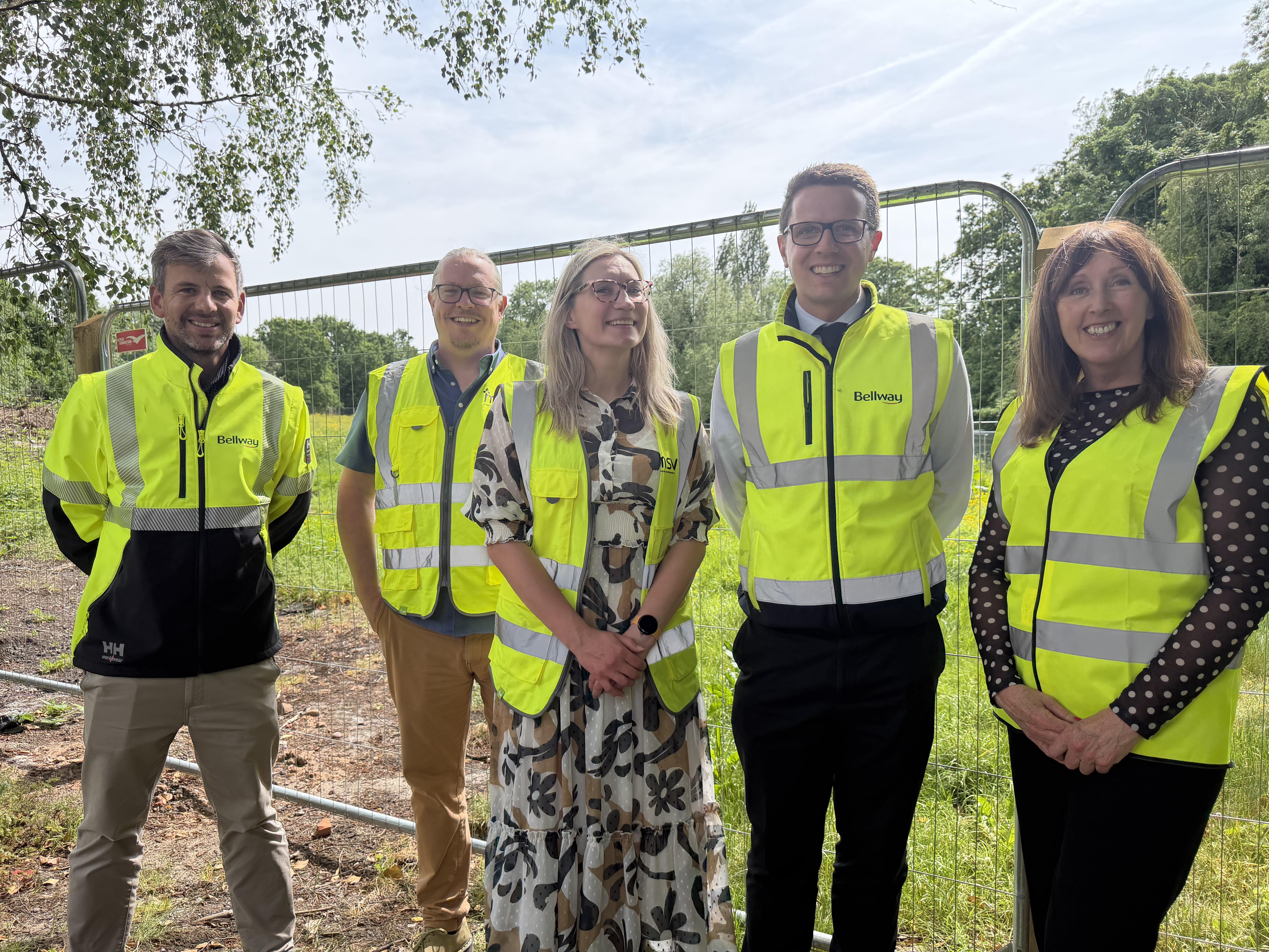 Image of MSV and Bellway colleagues in high vis vests 