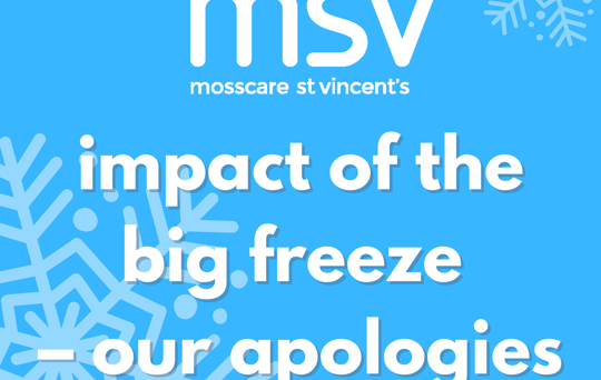 Impact of the big freeze – our apologies
