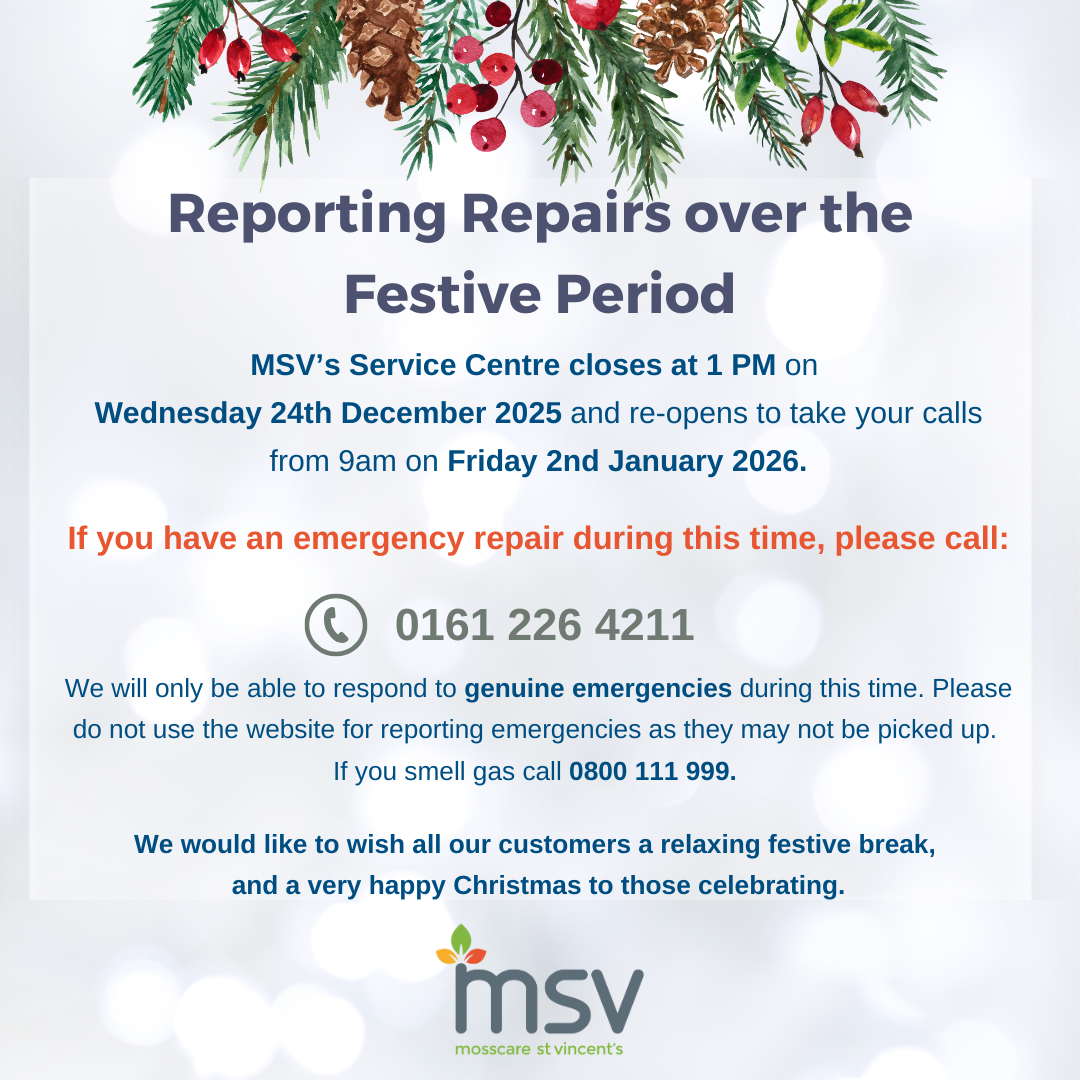 MSV opening times over 2025 Festive Period