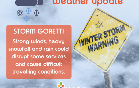 Weather update: Storm Goretti – potential disruption and call delays
