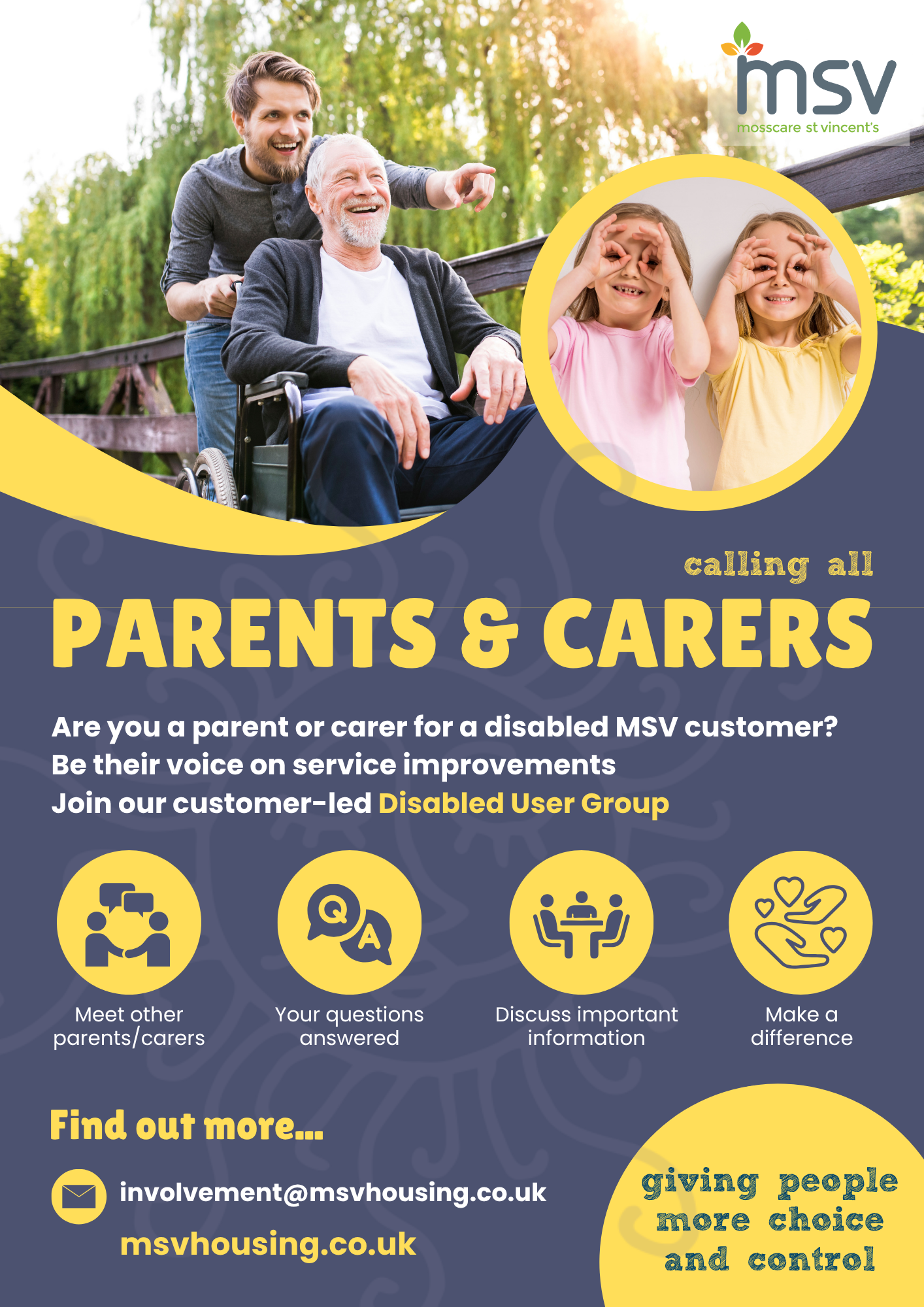 Parents and Carers of MSV customers with disabilities