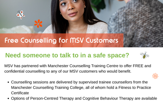 Free Counselling Available For MSV Residents
