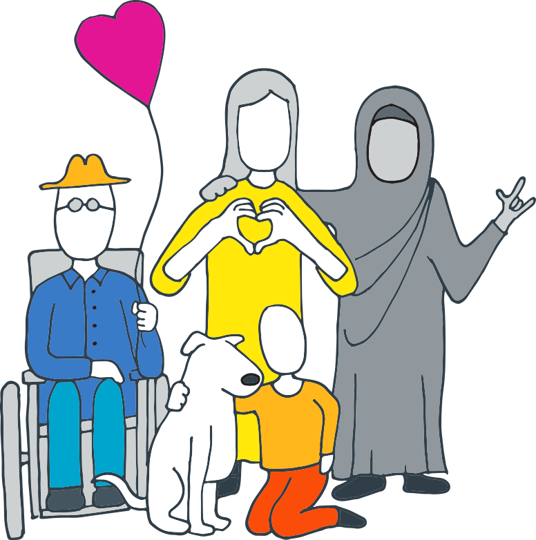 Graphic of diverse group of people