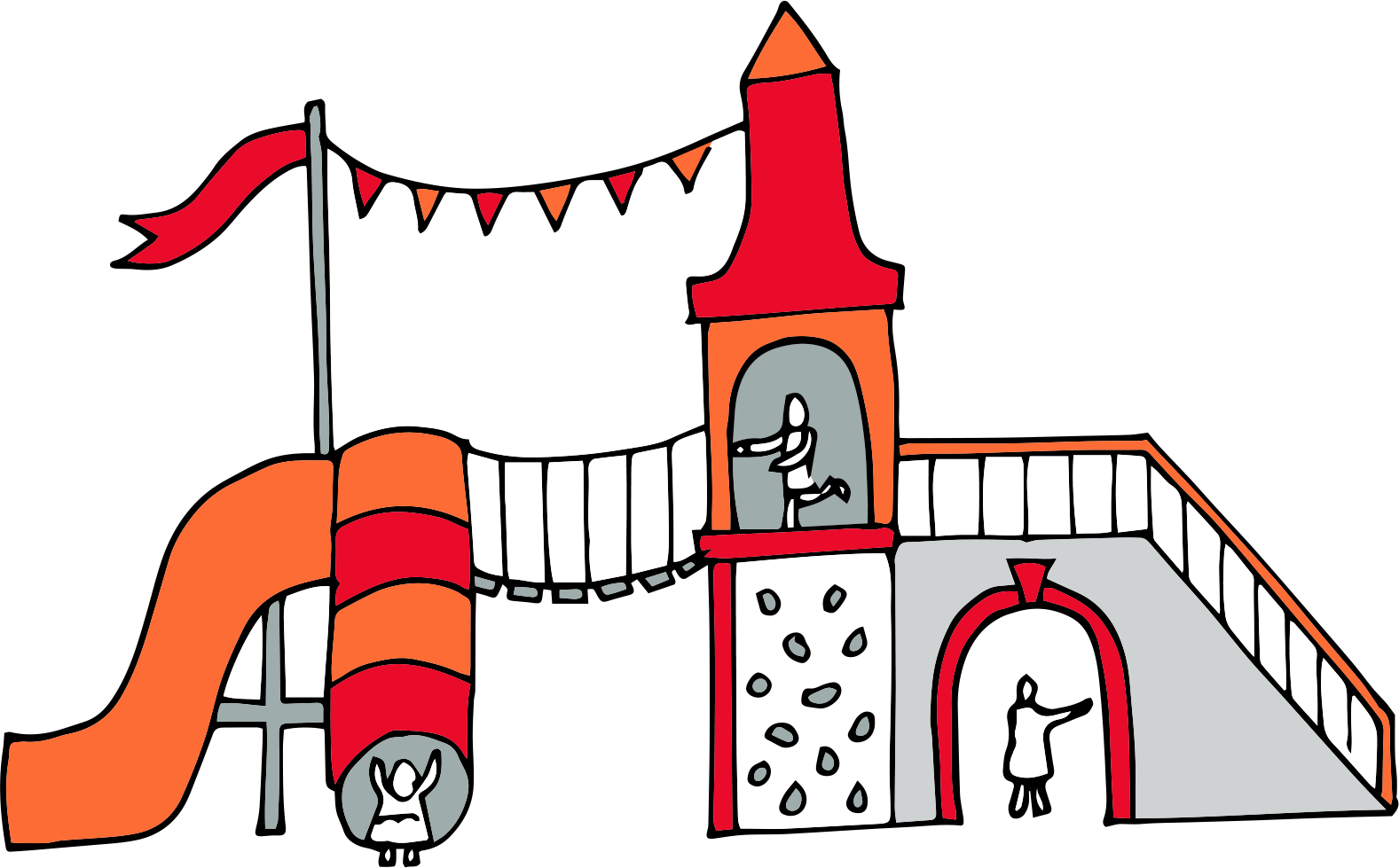 Graphic of playground and children playing