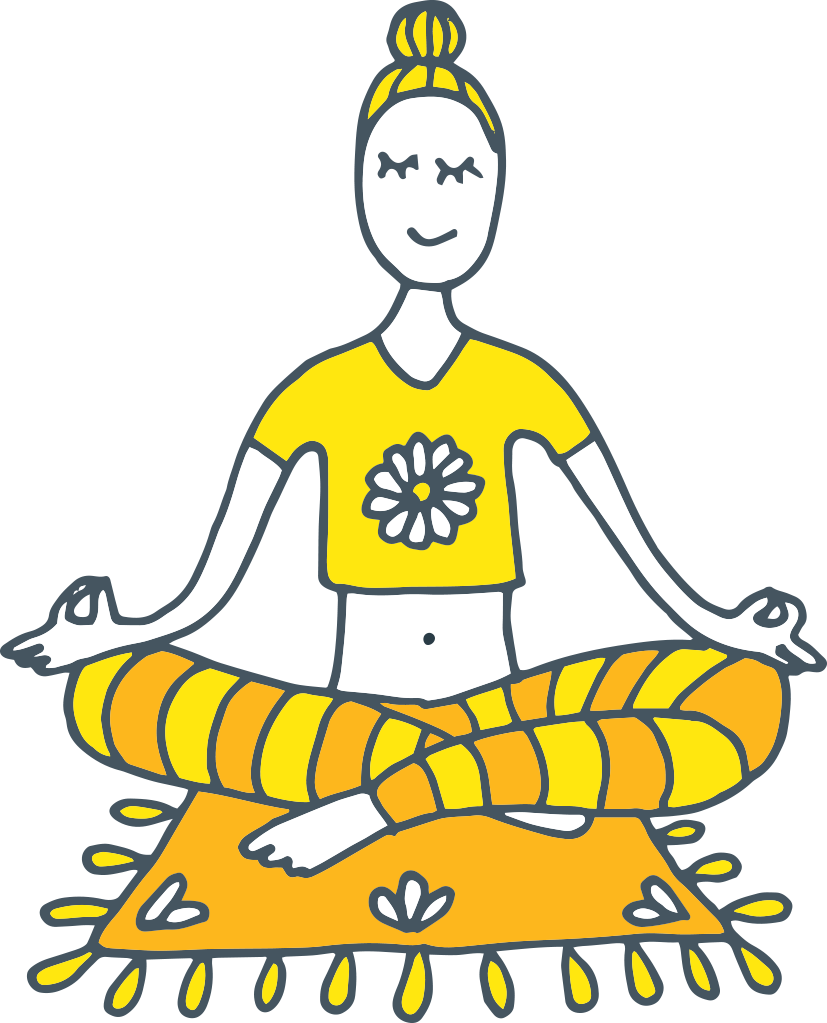 Graphic of girl sitting in a yoga position