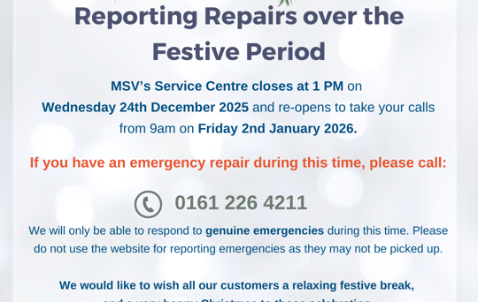 Reporting Repairs over the Christmas period