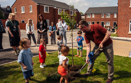 Councillor Daniel Meredith officially opens Townley Gardens, Middleton